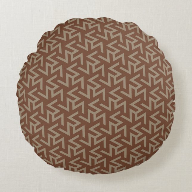Coussins Ronds Motif moderne rétro Abstrait du milieu du siècle e (Devant)
