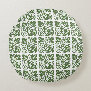Coussins Ronds Motif/Multi-Feuille/vert d'automne