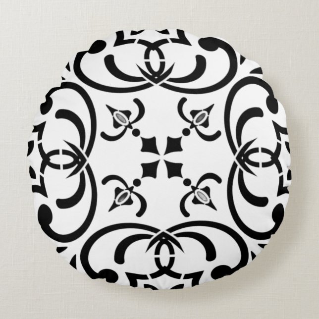 Coussins Ronds Motif noir (Devant)