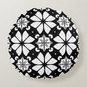 Coussins Ronds Motif noir et blanc
