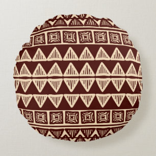 Coussins Ronds Motif ornemental tribal rayé