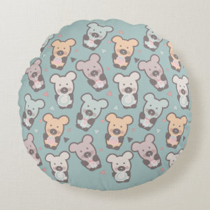 Coussins Ronds Motif Ours et Donuts pour Enfants
