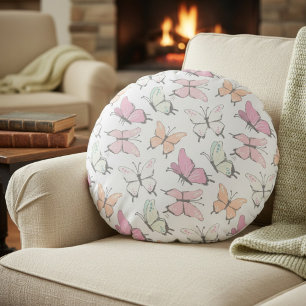 Coussins Ronds Motif papillon