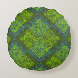 Coussins Ronds motif plante.12c DGrey BG