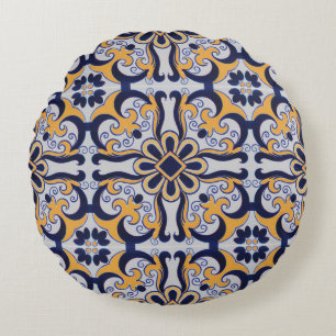 Coussins Ronds Motif portugais de tuile