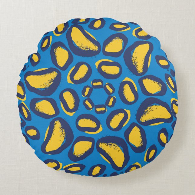Coussins Ronds Motif poster de animal Leopard (Devant)