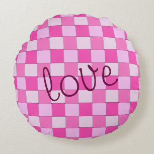 Coussins Ronds Motif rose tissé avec amour