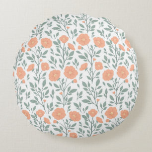 Coussins Ronds Motif rustique avec fleurs roses