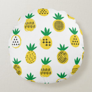 Coussins Ronds Motif sans ananas. Design enfant.