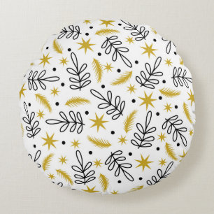 Coussins Ronds Motif sans couture avec des flocons de neige et de