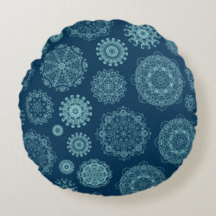 Coussins Ronds Motif sans couture avec fissure de neige lacée, ar