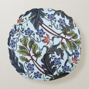 Coussins Ronds Motif sans couture avec fleurs dans le style art d