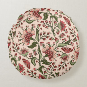Coussins Ronds Motif sans couture avec fleurs d'imaginaire, mur n