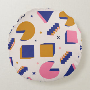 Coussins Ronds Motif sans couture géométrique memphis dans les an
