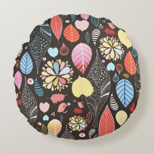 Coussins Ronds Motif sans soudure à l'automne avec des feuilles c