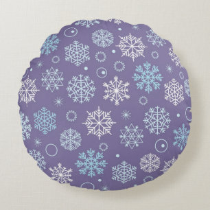 Coussins Ronds Motif Snowflake