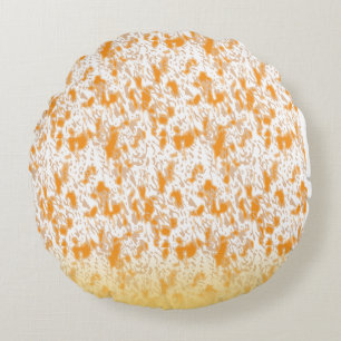 Coussins Ronds Motif textile avec orange et gol vibrants