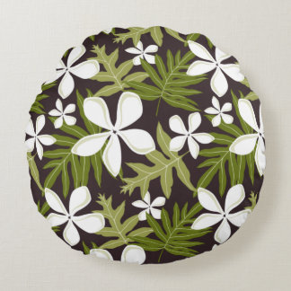 COUSSINS RONDS MOTIF TIARE EN OLIVE