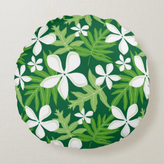 COUSSINS RONDS MOTIF TIARE EN VERT