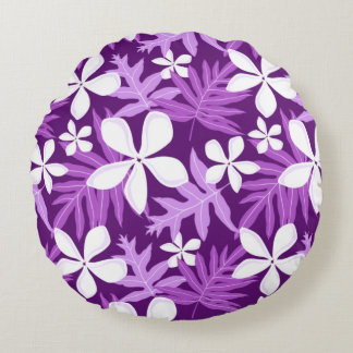 COUSSINS RONDS MOTIF TIARE EN VIOLET