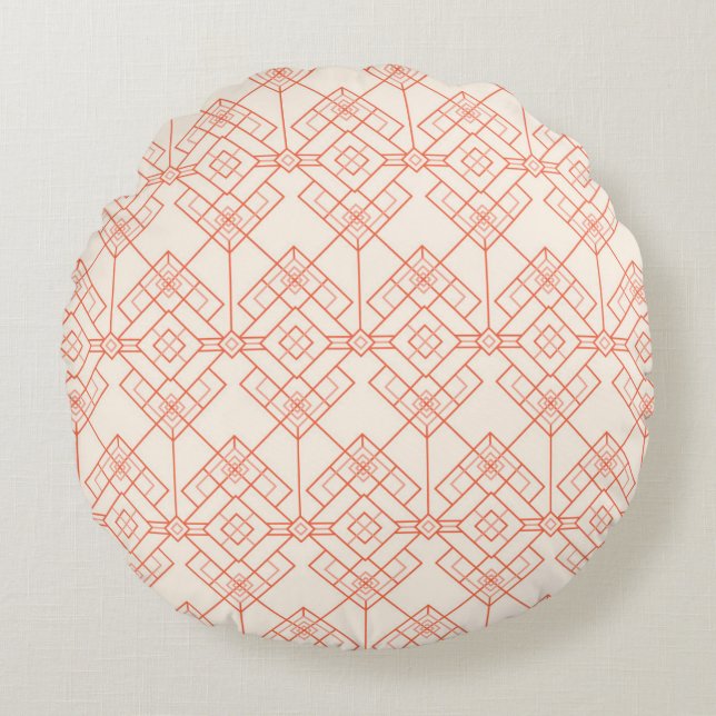 Coussins Ronds Motif traditionnel asiatique (Devant)