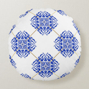 Coussins Ronds Motif traditionnel espagnol sans couture. Cérami e
