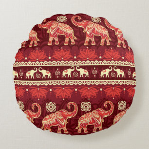 Coussins Ronds Motif transparent avec éléphants 