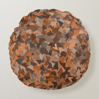 Coussins Ronds Motif Triangle Orange Marron