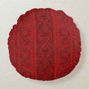 Coussins Ronds Motif tribal maori - l'art de Whakairo du