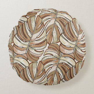 Coussins Ronds Motif tropical. Conception graphique avec mons ext