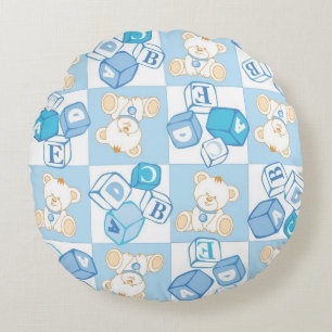 Coussins Ronds Motif vérifié d'ours de nounours