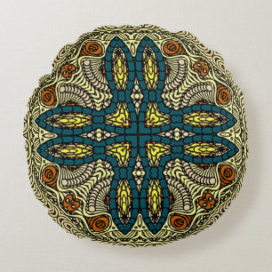 Coussins Ronds Motif Vintage sans couture dans le style oriental 
