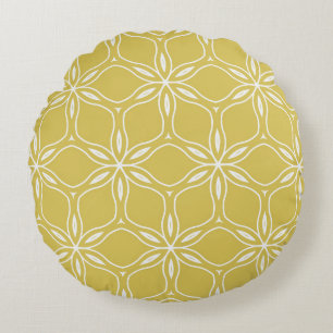 Coussins Ronds Motifs géométriques fleuris sans couture. vintag t