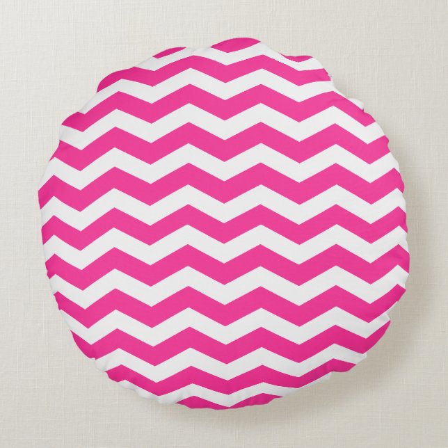 Coussins ronds Motifs rose Chevron (Dos)