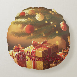 Coussins Ronds Motiv, mit Geschenken unterm Weihnachtsbaum 37016