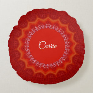 Coussins Ronds Moule de gélatine rouge de fraise monogrammé