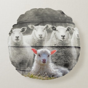 Coussins Ronds Mouton d'agneau de bébé