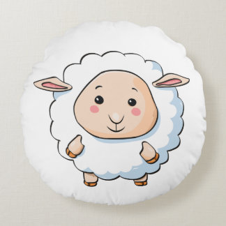 Coussins Ronds moutons mignons faits sur commande