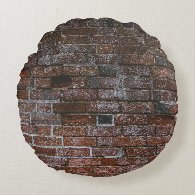 Coussins Ronds Mur Brown en brique (Devant)