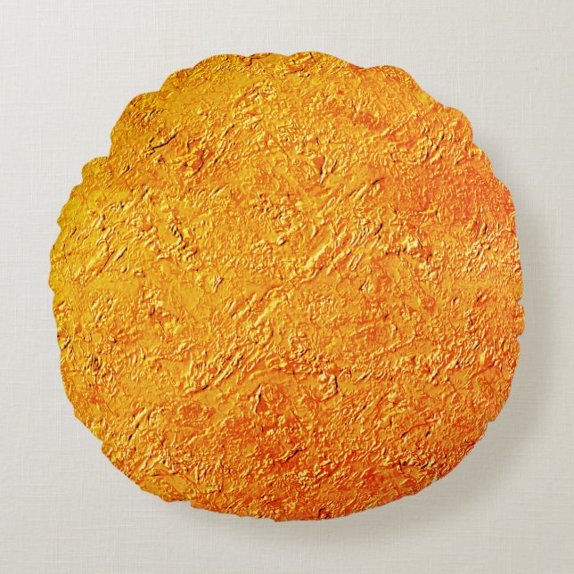 Coussins Ronds Mur défectueux avec texture jaune et orange (Devant)