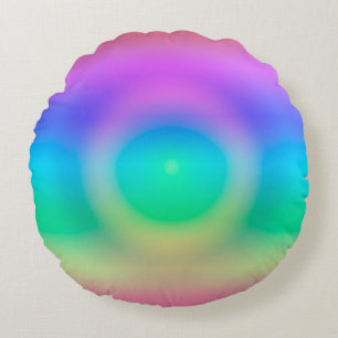 Coussins Ronds Mystic Rainbow Eye Ombre