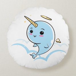 Coussins Ronds Narwhal Angel Cutie