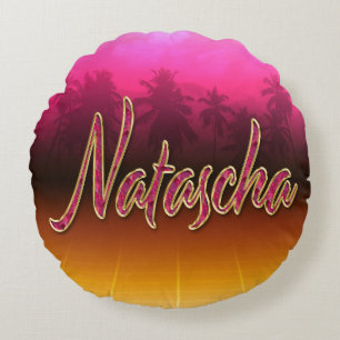 Coussins Ronds Natacha Prénom Golden Pink