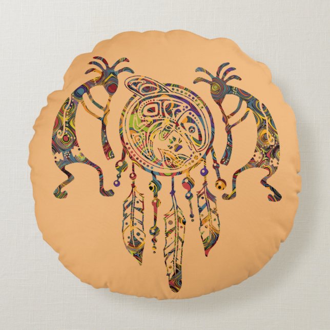 Coussins Ronds Native American Kokopelli (Devant)