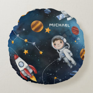 Coussins Ronds Navette d'astronaute spatiale personnalisée