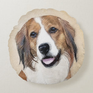 Coussins Ronds Nederlandse Kooikerhondje Peinture - L'art du chie