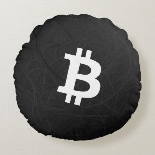 Coussins Ronds Neurone Bitcoin Noir