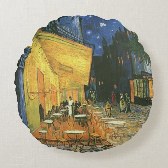 Coussins Ronds Night Cafe Peinture de van Gogh (Devant)