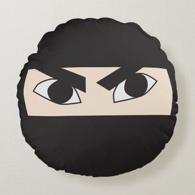 Coussins Ronds Ninja noir (Devant)