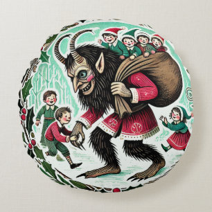 Coussins Ronds Noël Krampus